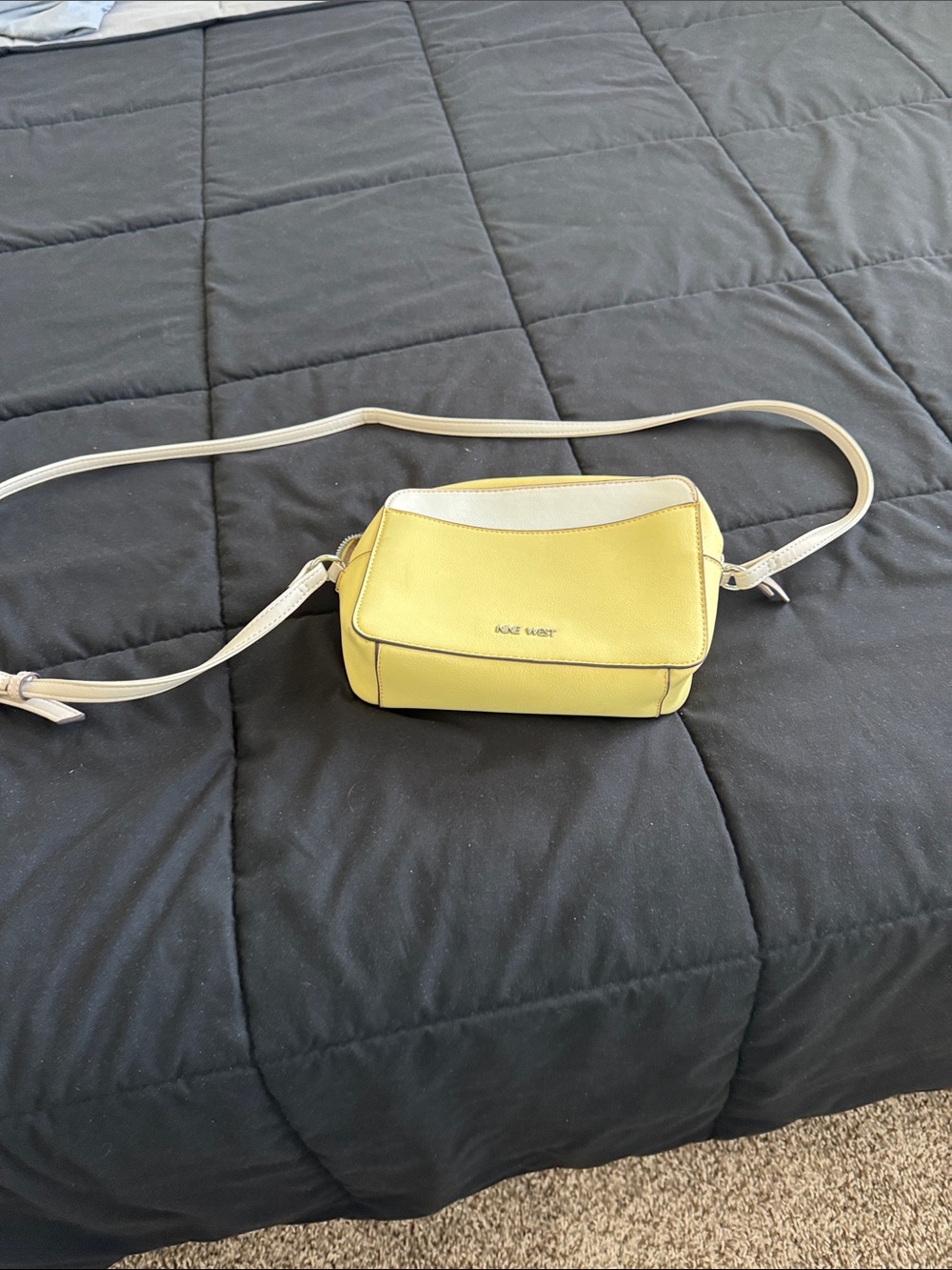 Nine West Lemon Yellow Crossbody with Cream Strap